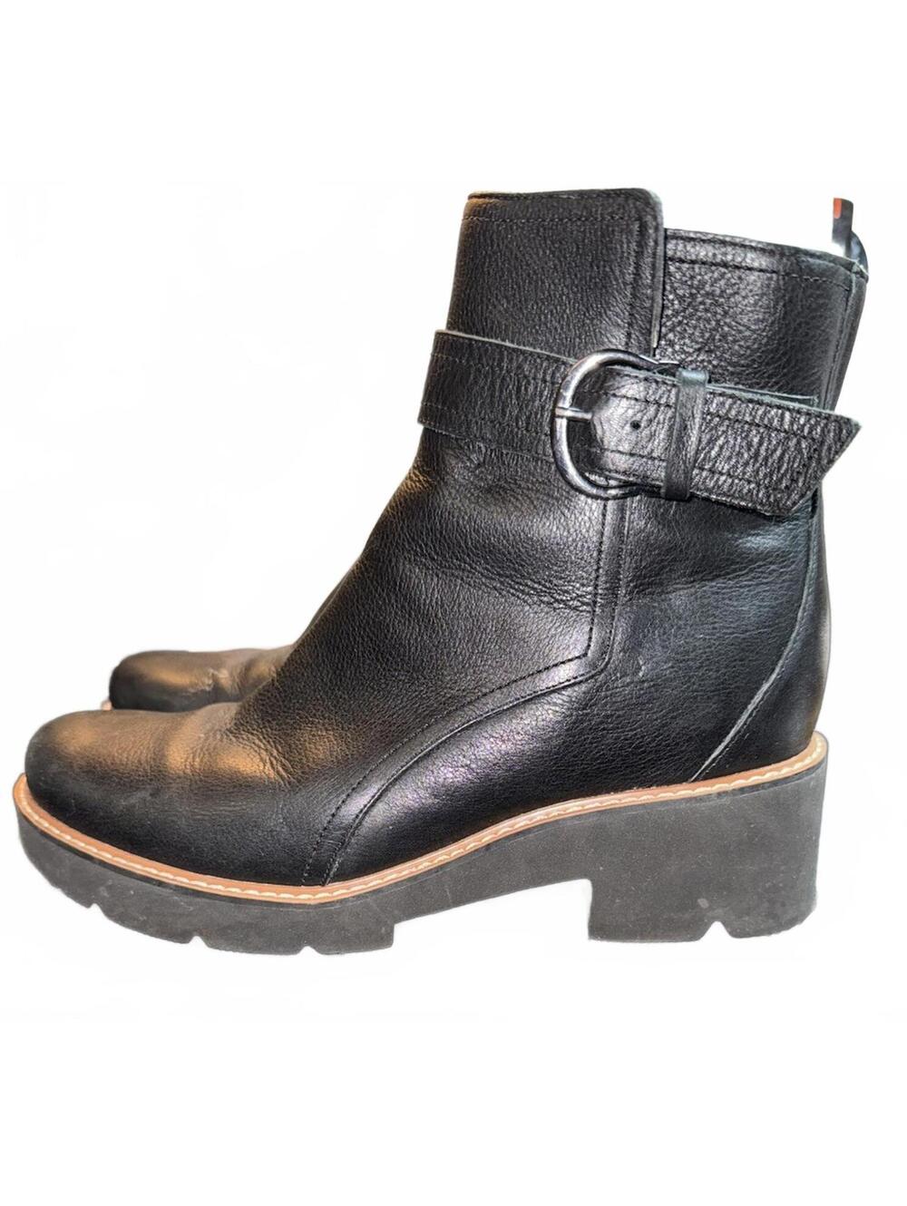 Naturalizer Women's Darry-Strap Boots Black Bootie Buckle Sz 7.5 Goth preppy alt